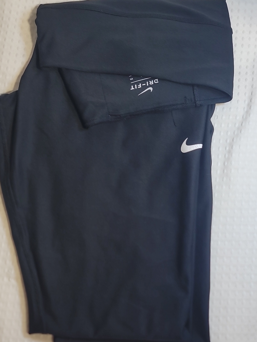 Nike Black Kids Dri-FIT Leggings with White Swoosh